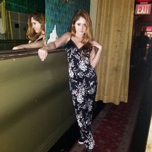 Guess Floral Satin Jumpsuit Black